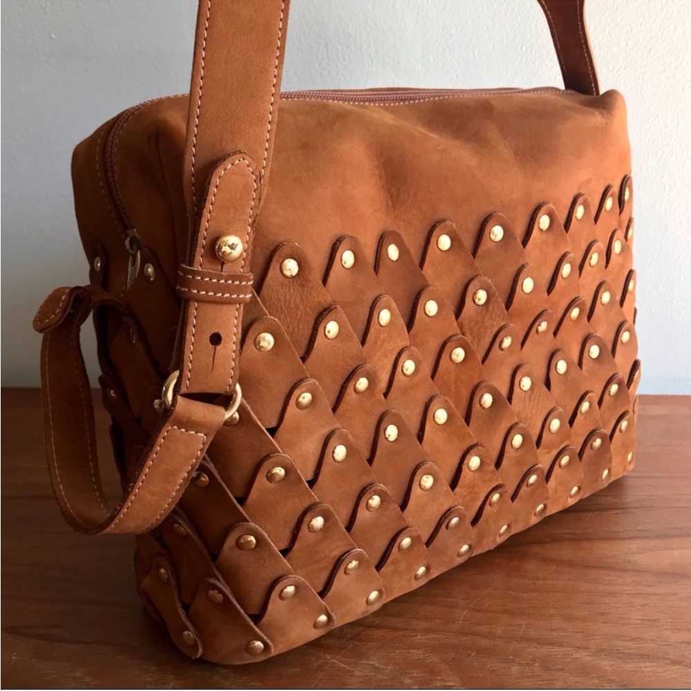 Pierotucci Ferenze Italian suede studded shoulder bag